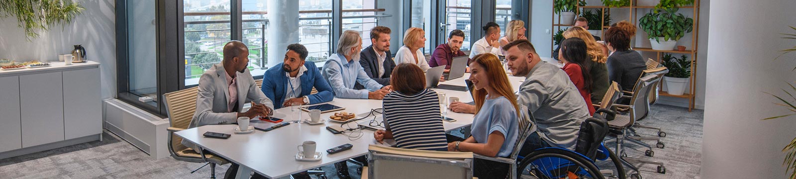 large group of people in a conference room