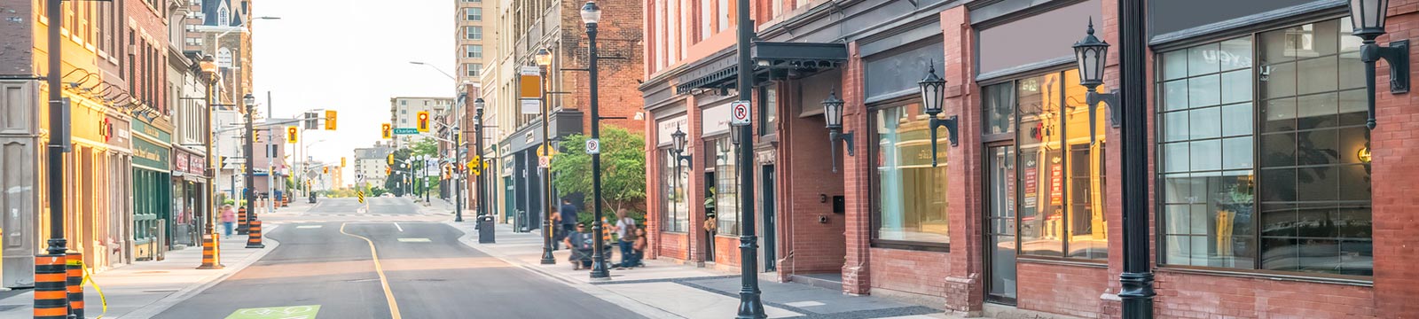 row of business storefronts